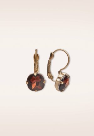Cushion Cut oorbellen in bordeauxrood