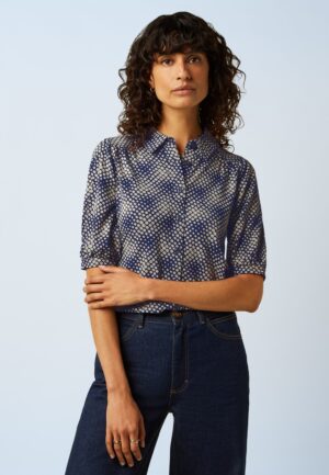 Carina Haven blouse in beacon blauw