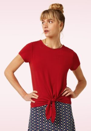 Tulum Knot shirt in chili rood
