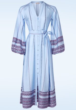 Boho Bliss maxi jurk in lichtblauw