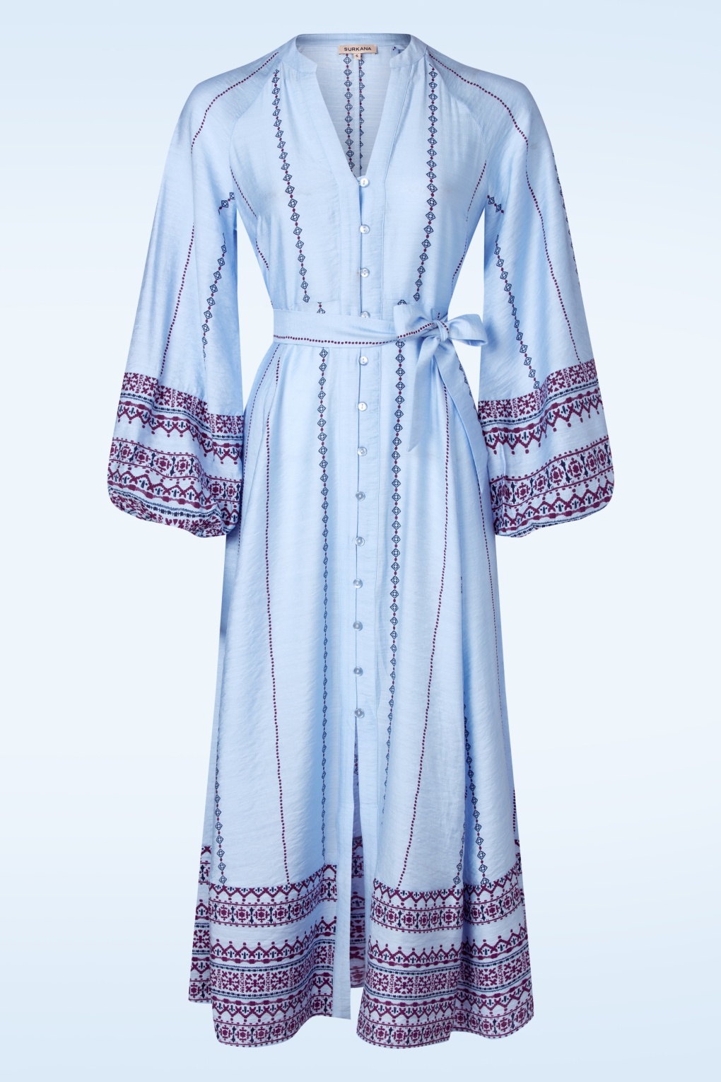 Boho Bliss maxi jurk in lichtblauw