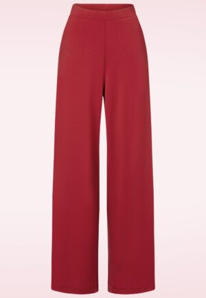 Ruby pantalon met wijde pijpen in baksteenrood