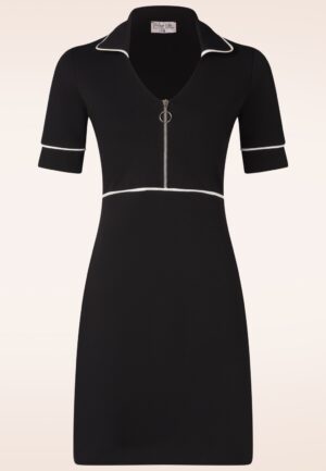 Topvintage exclusive ~ Daisy Retro jurk in zwart en wit