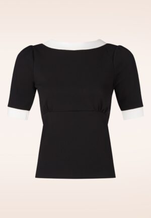 Topvintage exclusive ~ Cleo top in zwart en wit