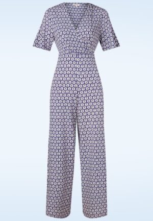 Cindy overslag jumpsuit in blauw