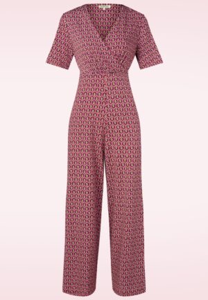 Cindy overslag jumpsuit in tegelrood