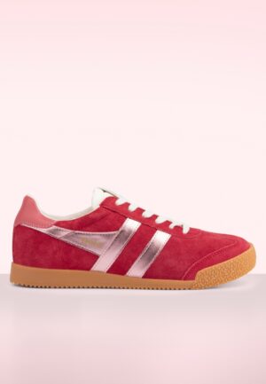 Gola Elan Glitz Suede sneakers in koraalrood
