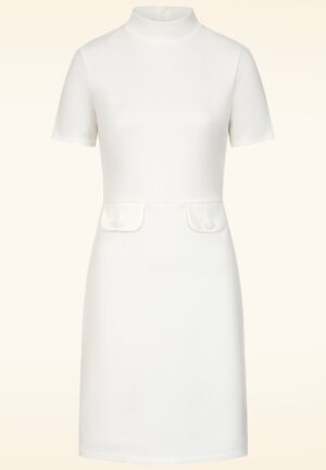 Topvintage exclusive ~ Tessa A-lijn jurk in ivoorwit
