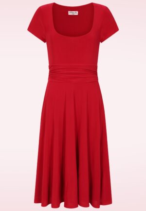 Topvintage exclusive ~ Darla Slinky swing jurk in rood