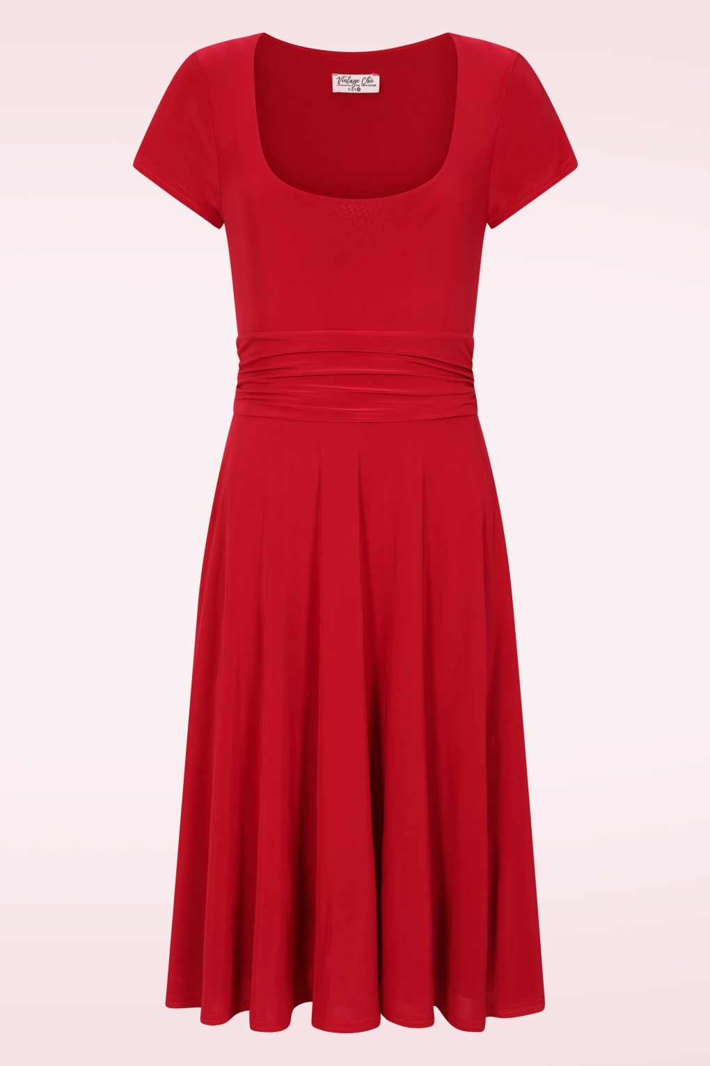 Topvintage exclusive ~ Darla Slinky swing jurk in rood