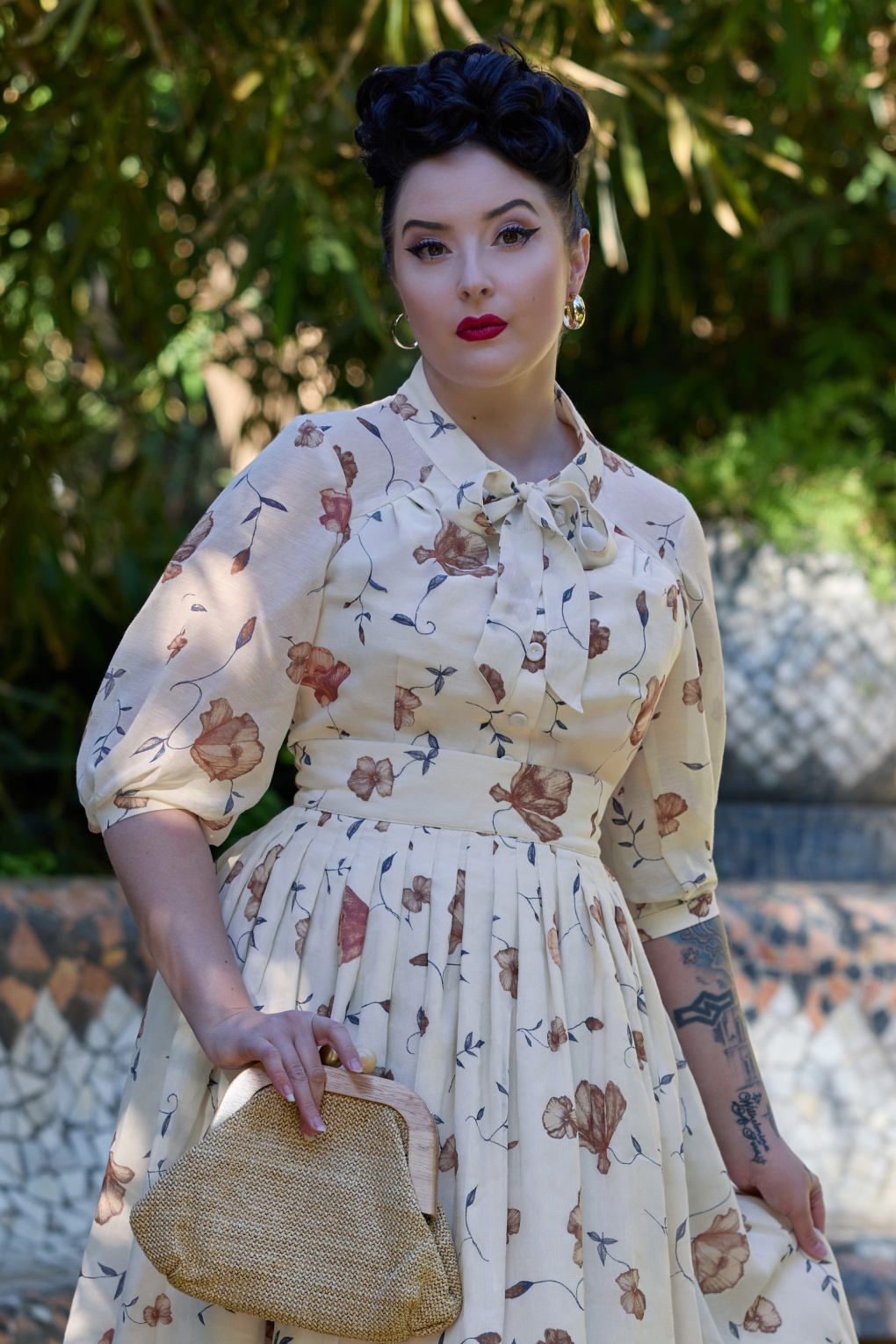 Suzanne May floral blouse in crème