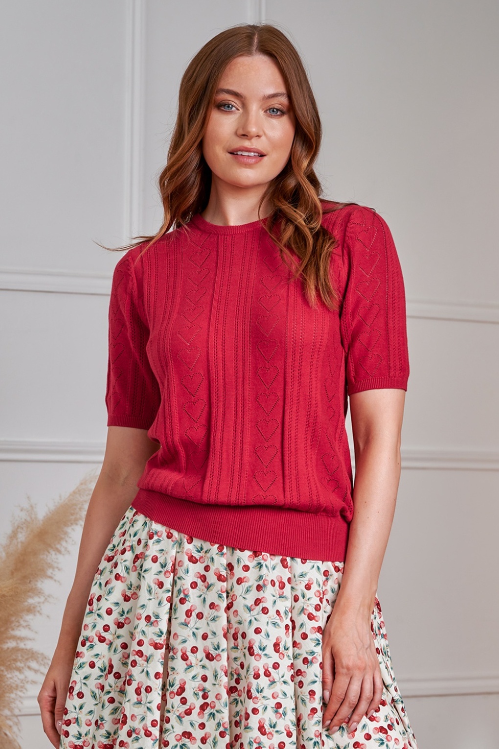 Ruby Hearts trui in rood