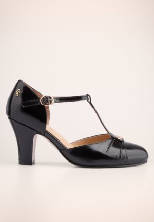 Vincenza T-Strap pumps in zwart