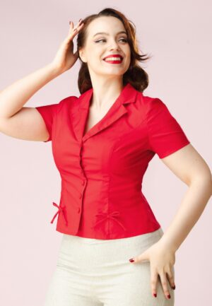 Topvintage Exclusive ~ Lulu blouse in rood