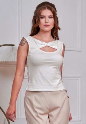 Vicky top in gebroken wit