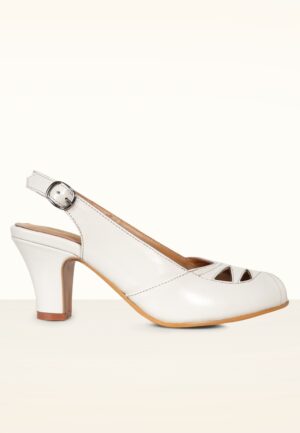 Este Slingback Peeptoe pumps in gebroken wit