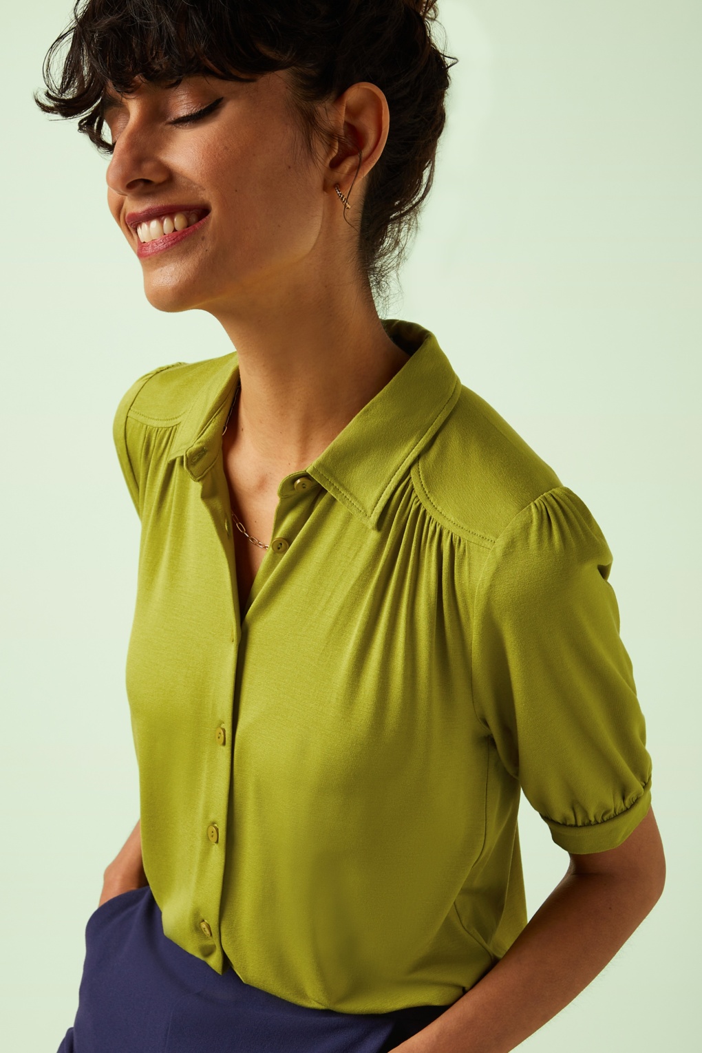 Carina Viscose Light blouse in groen