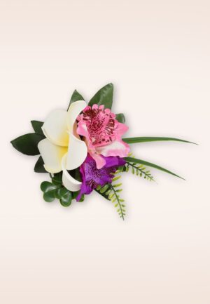 Island Breeze haarclip in wit en fuchsia
