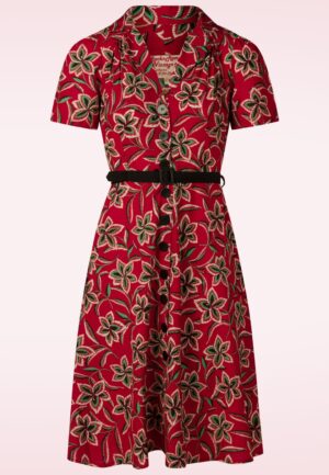 Charlene Carnival jurk in rood en multi