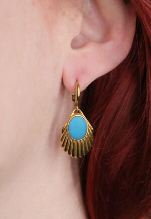 Venus oorbellen in turquoise