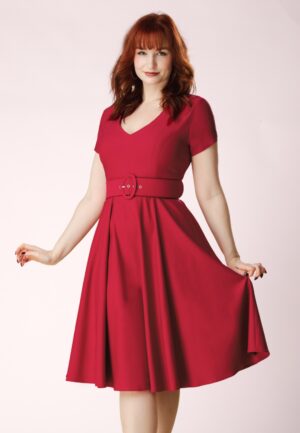 Topvintage exclusive ~ Violetta swing jurk in rood