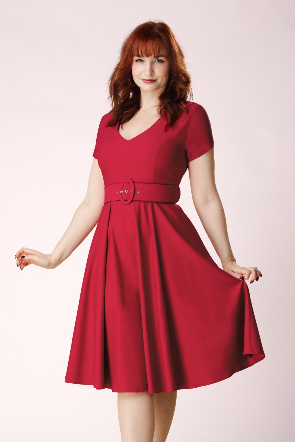 Topvintage exclusive ~ Violetta swing jurk in rood