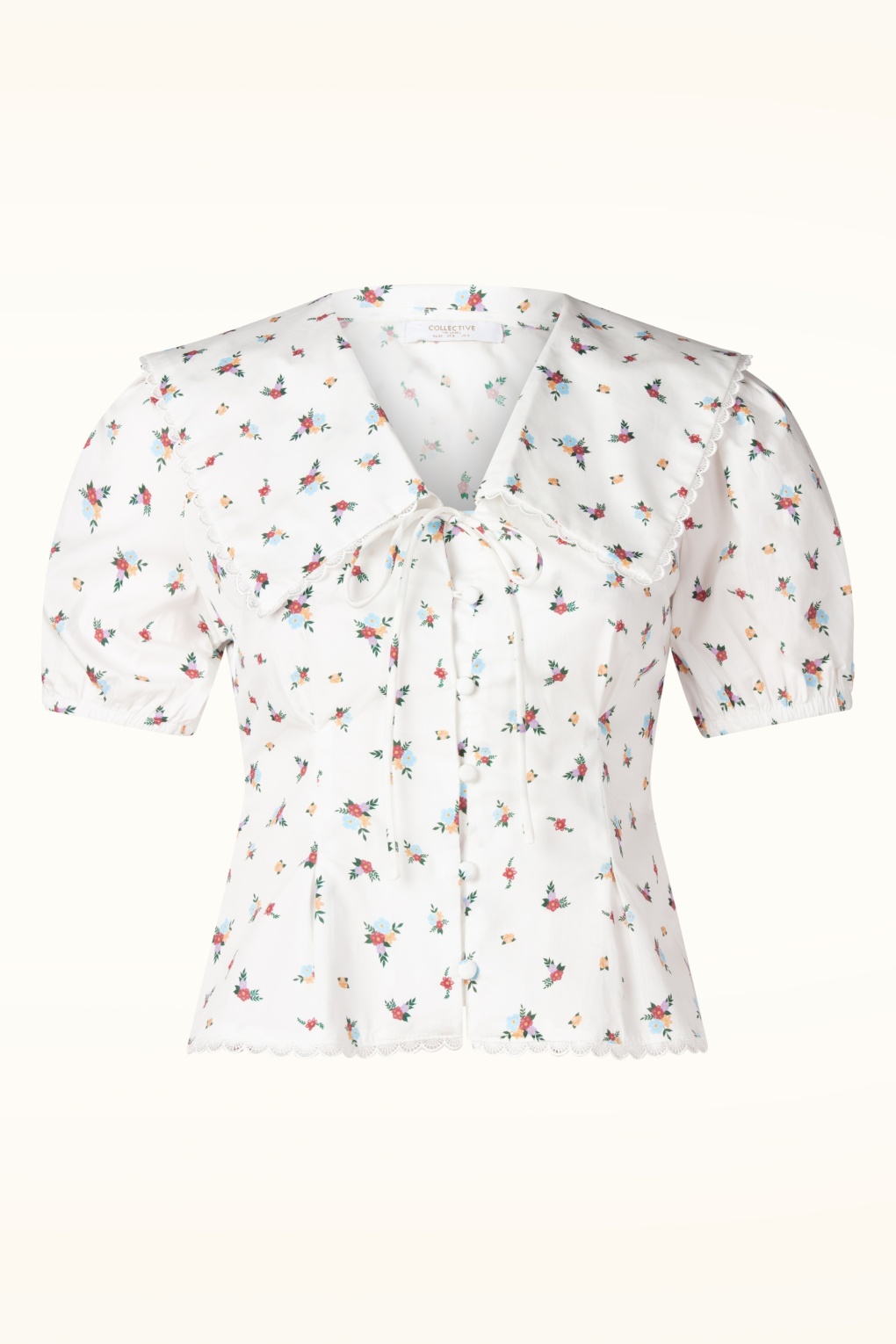 Blooming Belle katoenen blouse top in wit