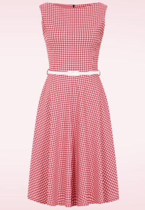 Topvintage exclusive ~ Penny gingham swing jurk in rood en wit