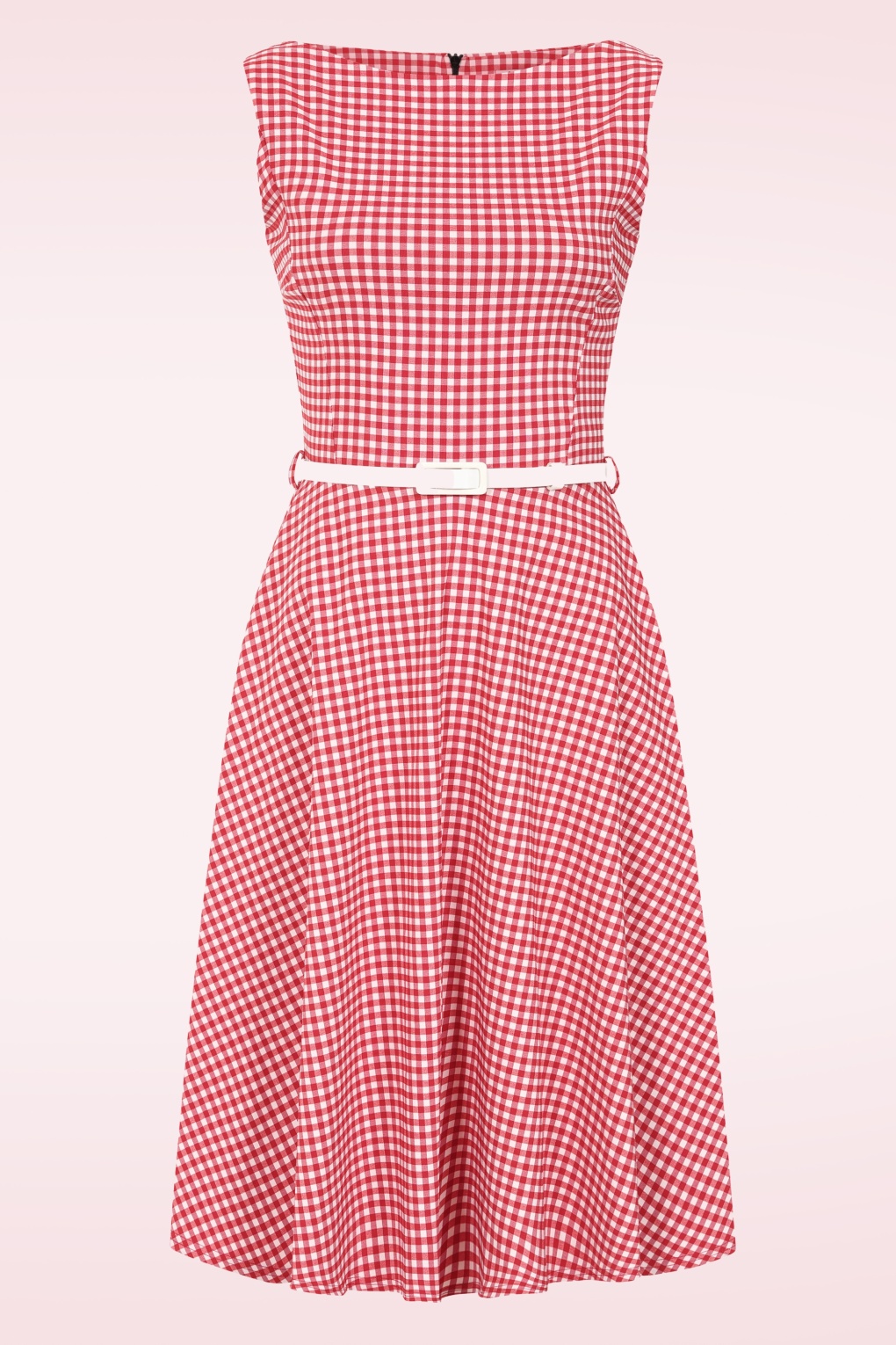 Topvintage exclusive ~ Penny gingham swing jurk in rood en wit