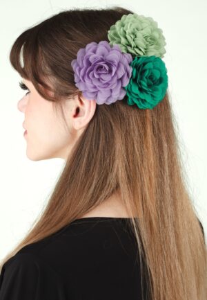 Haarbloemen set in lavender, waterfall en whisper green