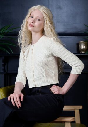 Fara katoenen vest in ivoor