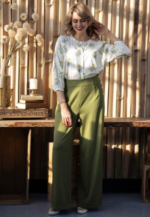 Ottavia pantalon in olijfgroen