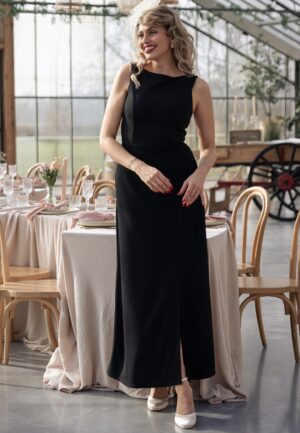 Topvintage exclusive ~ Teresa maxi jurk in zwart