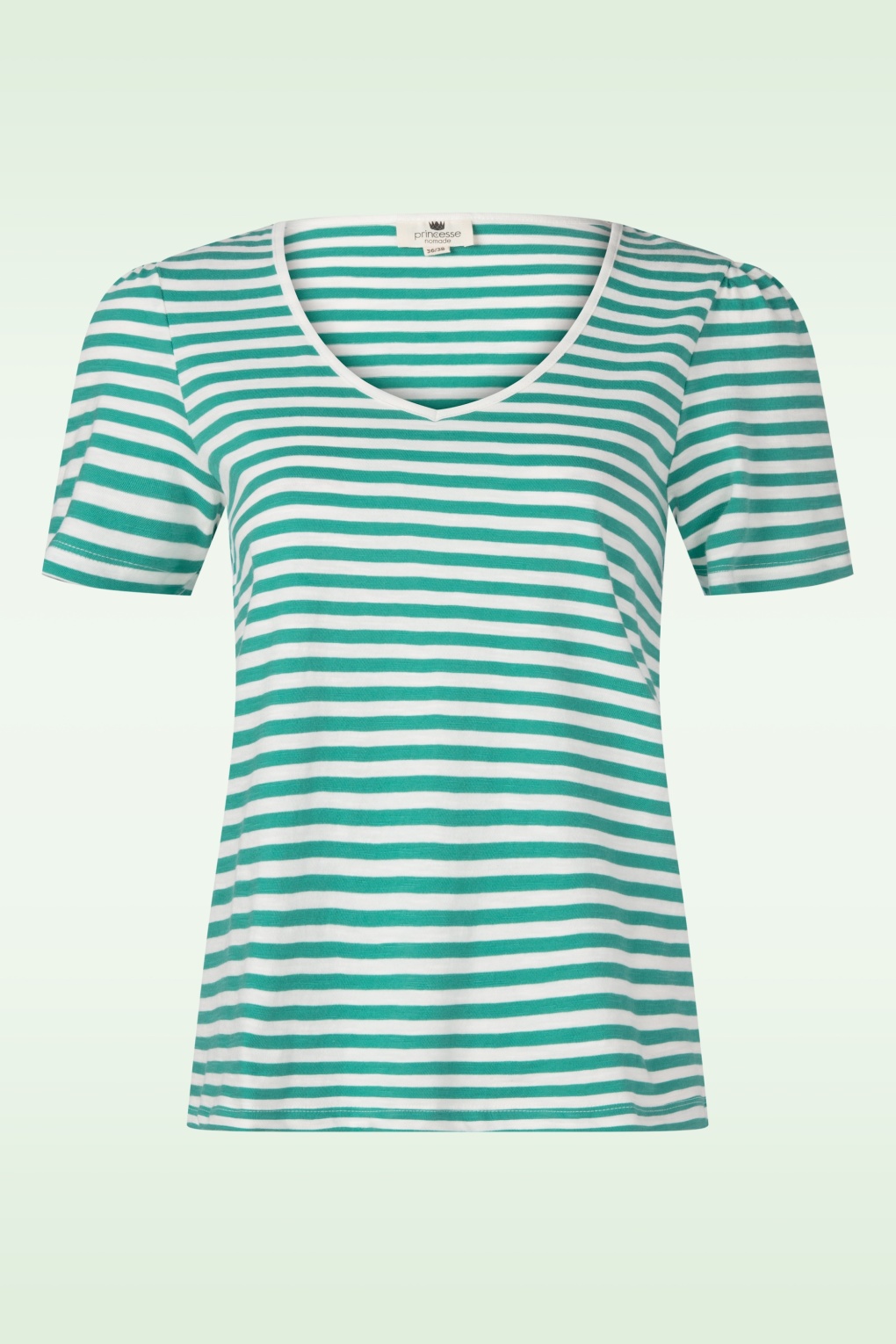 Eugénie katoenen t-shirt in Raye groen