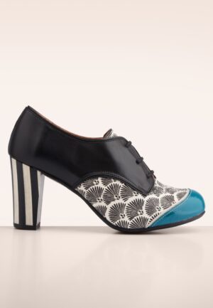 Madison lederen shoe booties in zwart