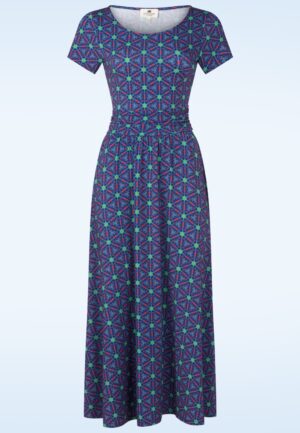 Mirella maxi jurk in cap blauw