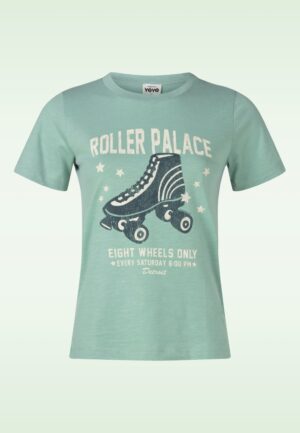 Roller Palace katoenen t-shirt in ijzig groen