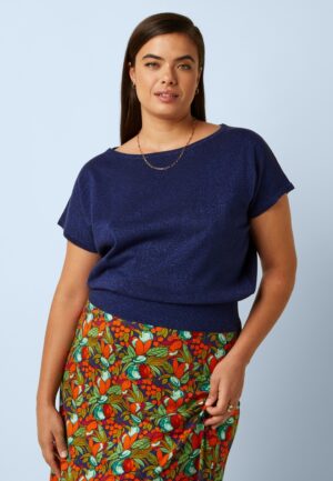 Laia Knit Lapis Top in beacon blauw
