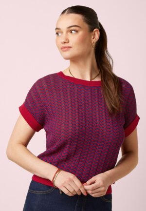 Boatneck Tide top in chili rood