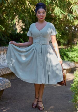 Astira Minty linnen swing jurk in mint
