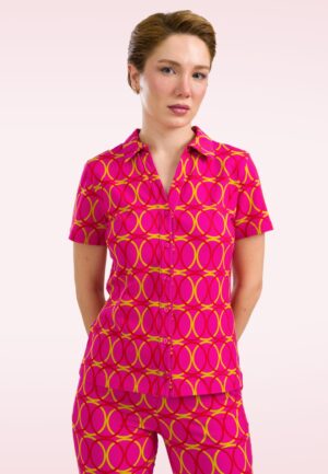 Lena blouse met korte mouwen in Bubble Beat
