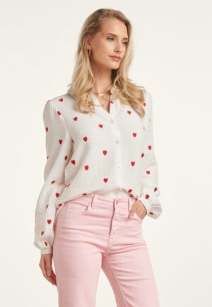 Full of Love katoenen blouse in wit