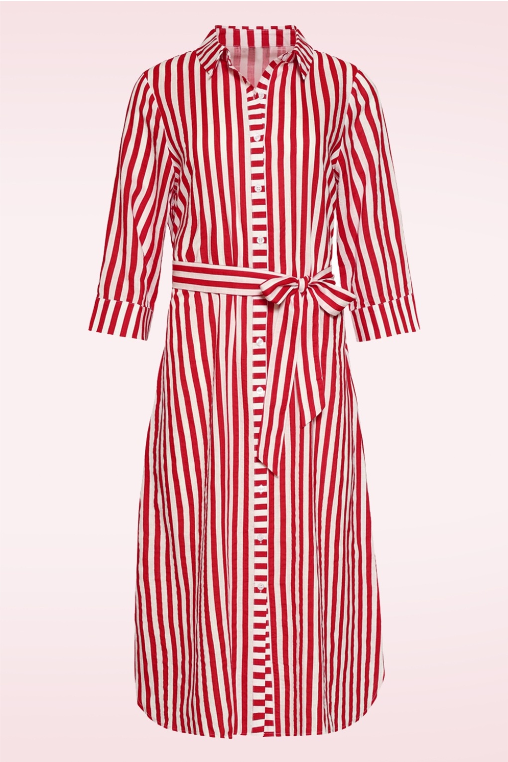 Cosmic Candy midi jurk in rood en wit