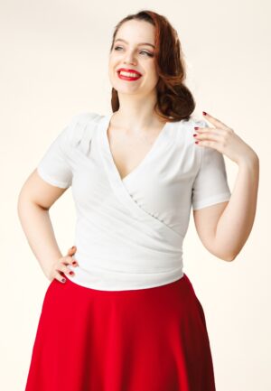 Topvintage exclusive ~ Mila wikkeltop in wit