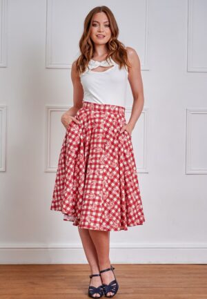 Cary Check And Bow rok in rood