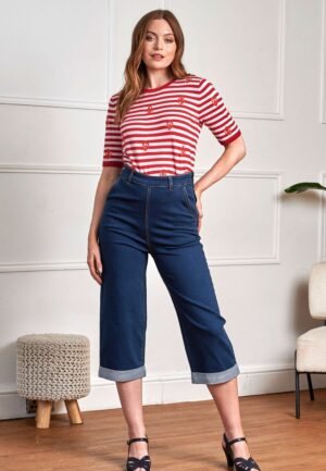 Mandy Love Denim capri in denim blauw