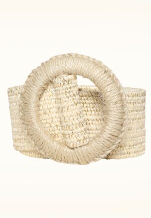 Raffia riem in zand en goud