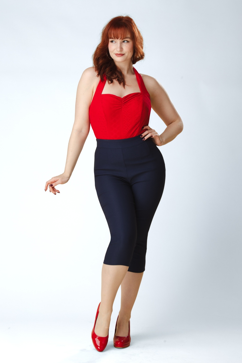 Topvintage exclusive ~ Paola capri broek in marineblauw