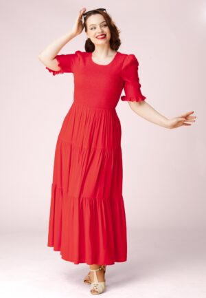 Topvintage exclusive ~ Emily maxi jurk in rood