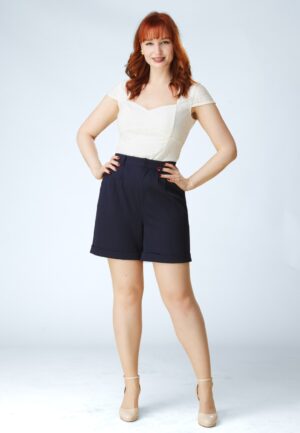 Topvintage exclusive ~ Kiana short in marineblauw